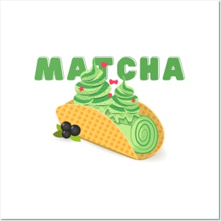 I love ice cream a waffle lot | Matcha Ice Cream Flavor | Ice Cream Lovers | Sundae Lovers | Sweet Summer Treat | Sweet Tooth Posters and Art